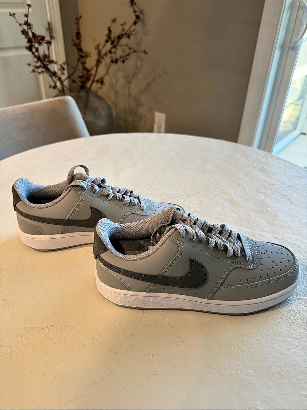 NWT - Nike Court Vision LO Sneakers Gray & White US 6